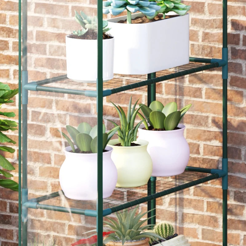 Outsunny Mini Greenhouse with 4 Tier 143 L x 73W x 195H cm