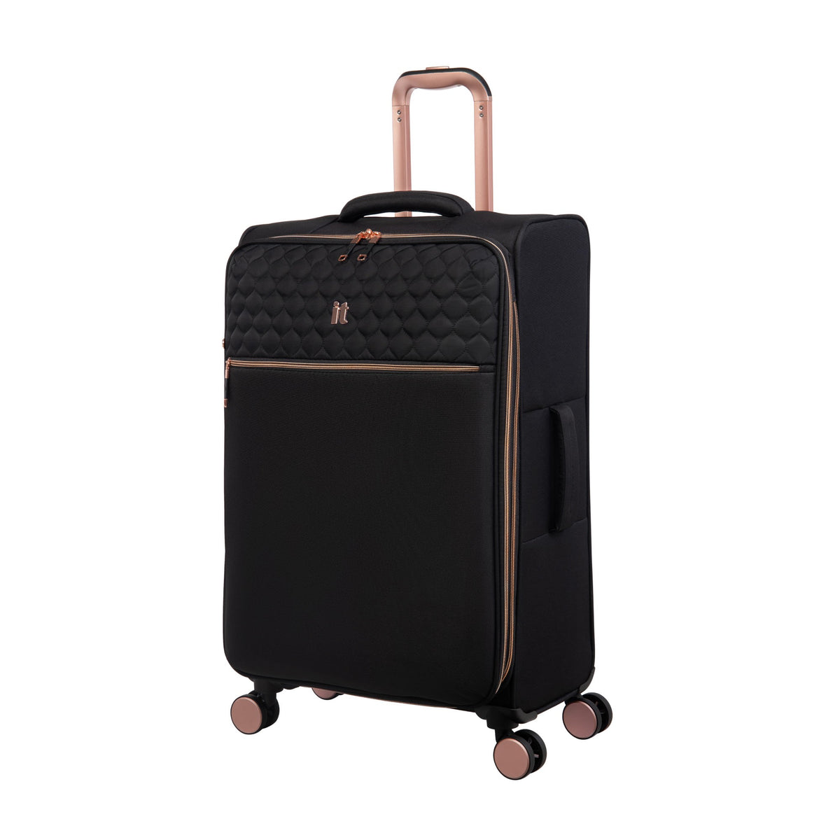 It Luggage Suitcase Lux lite Divinity Eva Black Rose Gold 8 Wheel