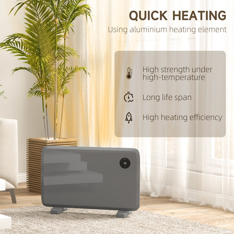 HOMCOM Electric Convector Heater, Quiet Space Heater w/ LED Display