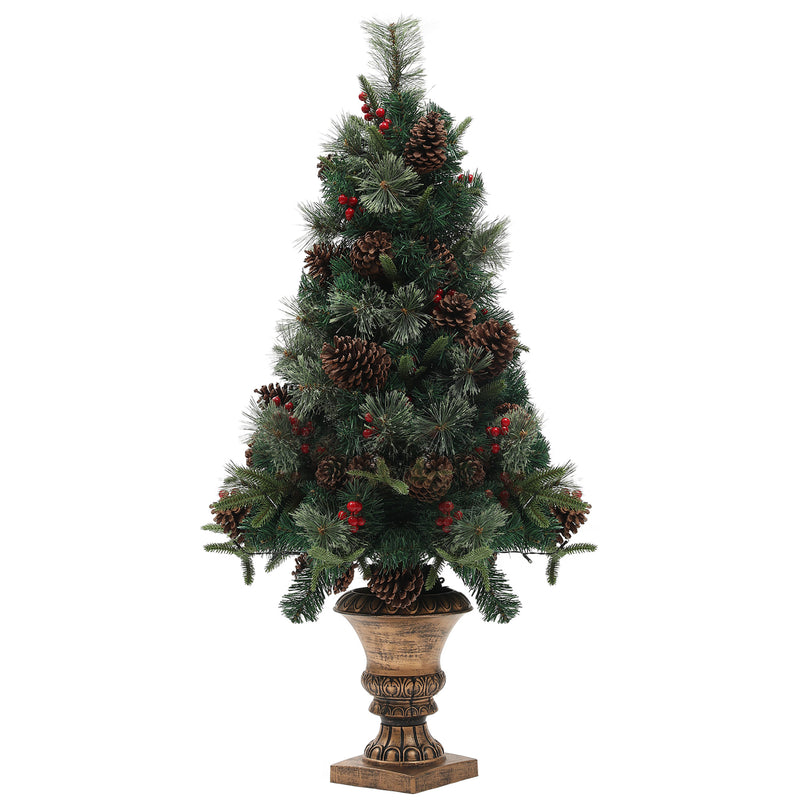 HOMCOM 4ft Artificial Christmas Tree with 60 Warm White LED Lights