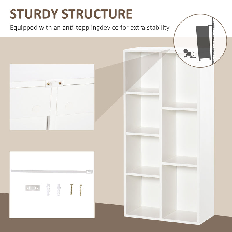 HOMCOM Bookcase Modern Bookshelf Cabinet for Home Office White