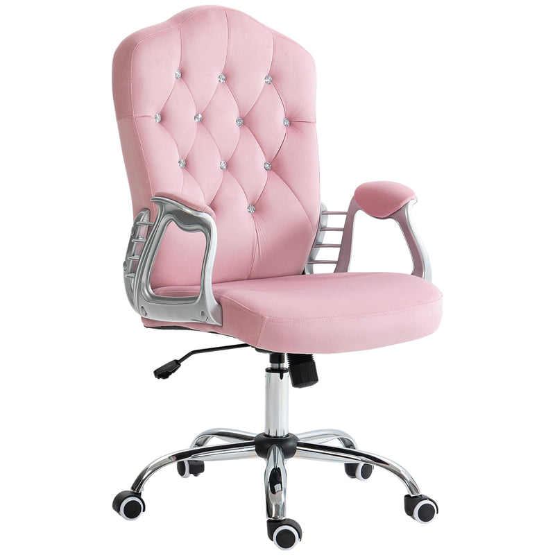 Vinsetto Home Office Chair with Adjustable Height Tilt Function Pink