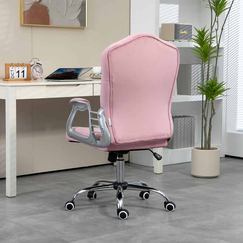 Vinsetto Home Office Chair with Adjustable Height Tilt Function Pink