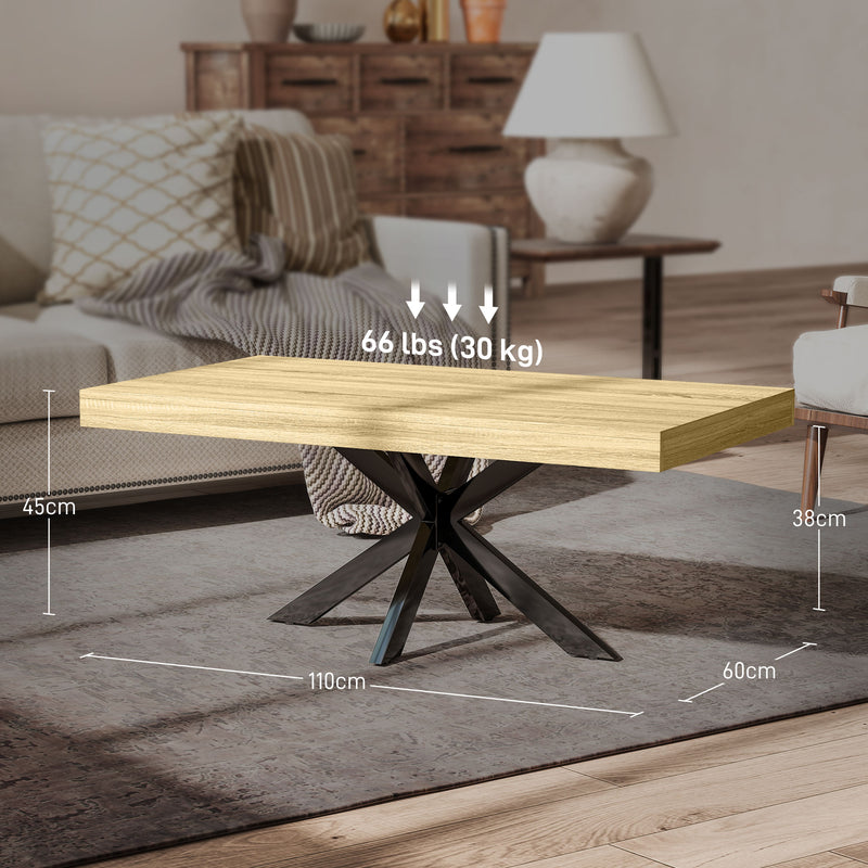 HOMCOM Industrial Coffee Table, End Table with Steel Frame, 110x60 x45cm