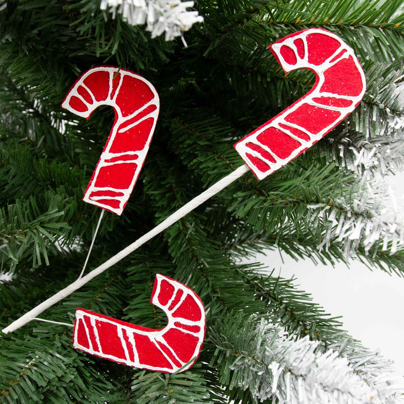 Candy Cane Stem Pick Christmas Decoration