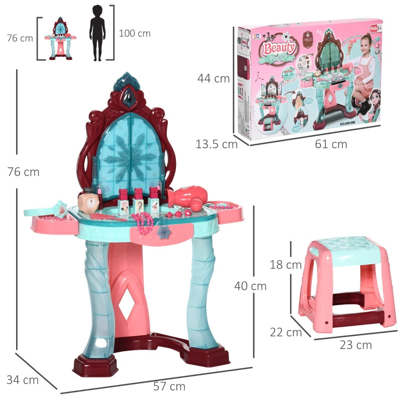 AIYAPLAY Dressing Table Playset - Blue & Pink