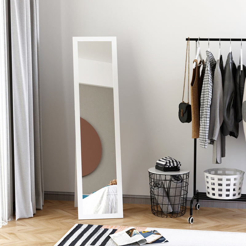 Full Length Mirror, Free Standing or Wall-Mounted Tall Mirror for Bedroom White