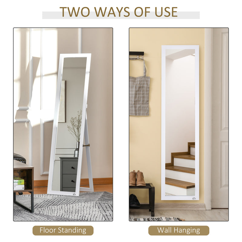 Full Length Mirror, Free Standing or Wall-Mounted Tall Mirror for Bedroom White