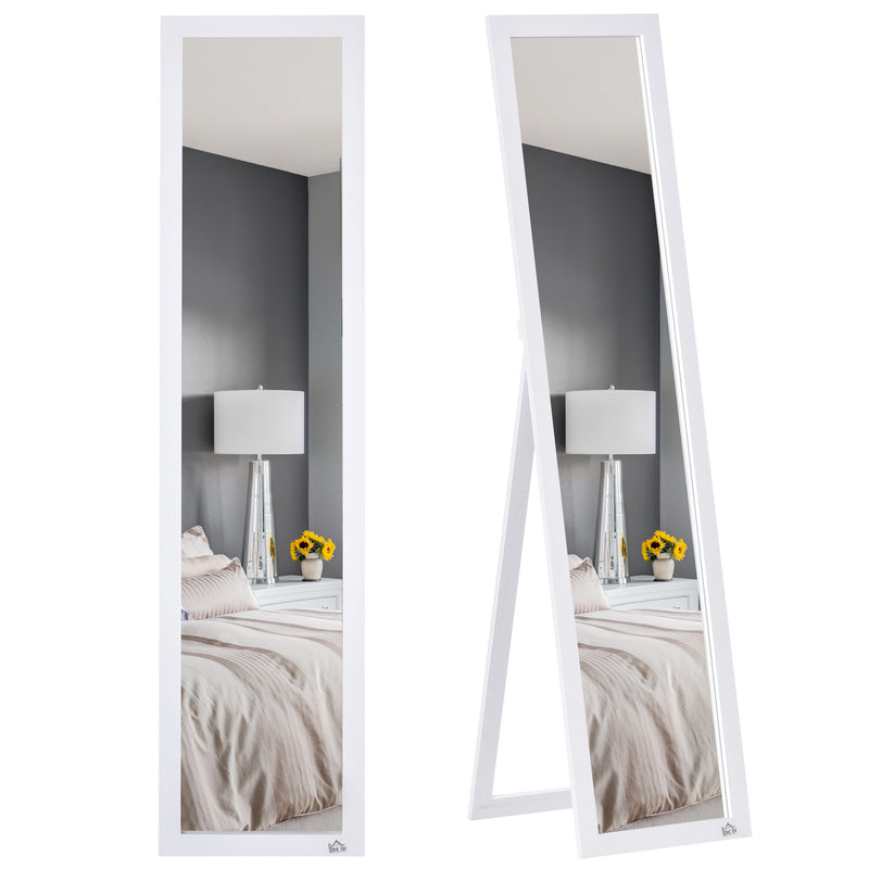 Full Length Mirror, Free Standing or Wall-Mounted Tall Mirror for Bedroom White