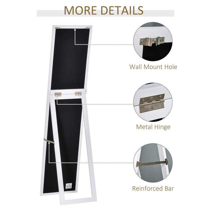 Full Length Mirror, Free Standing or Wall-Mounted Tall Mirror for Bedroom White