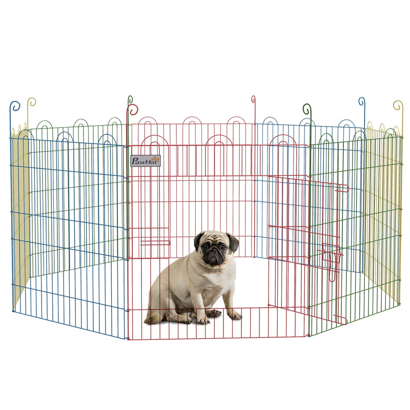 PawHut Pet Playpen Dog Puppy Crate Kennel w/ Door, 60H x ?156cm