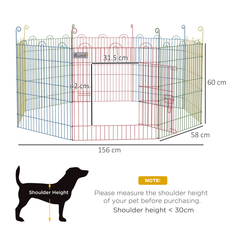 PawHut Pet Playpen Dog Puppy Crate Kennel w/ Door, 60H x ?156cm