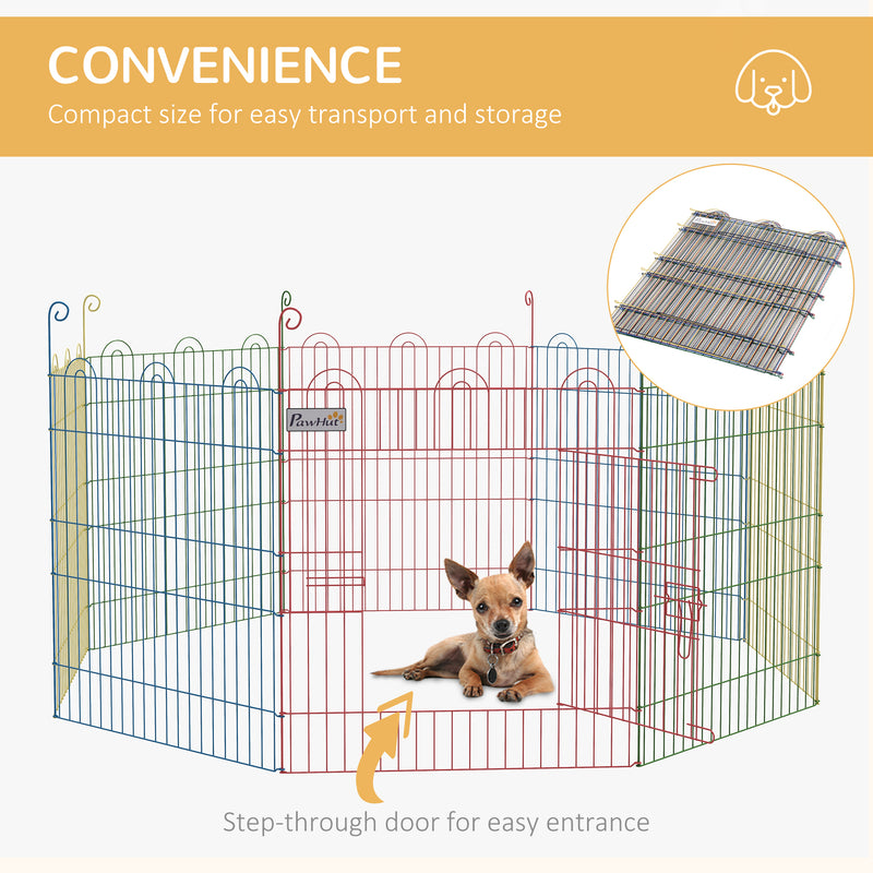 PawHut Pet Playpen Dog Puppy Crate Kennel w/ Door, 60H x ?156cm