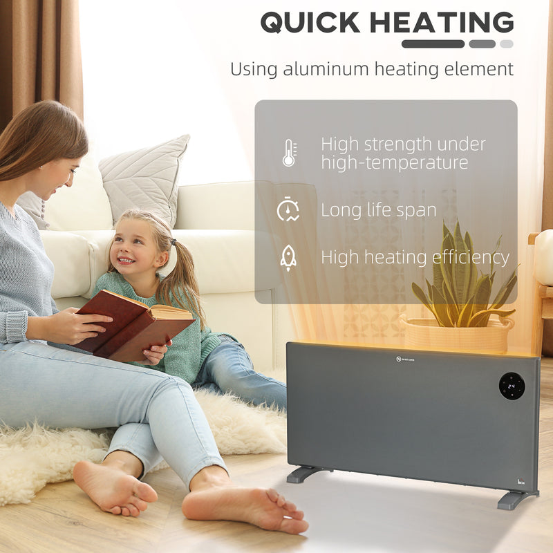 2000W Electric Convector Heater, Quiet Space Heater with LED Display