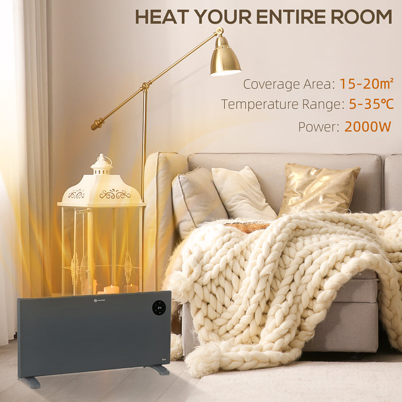 2000W Electric Convector Heater, Quiet Space Heater with LED Display