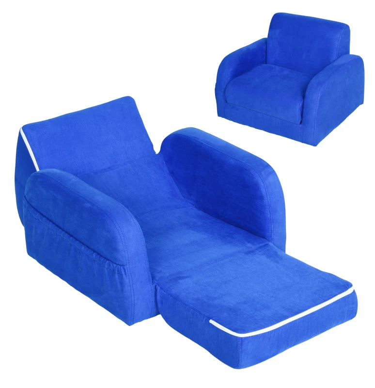 HOMCOM Children's Sofa Bed -  Blue