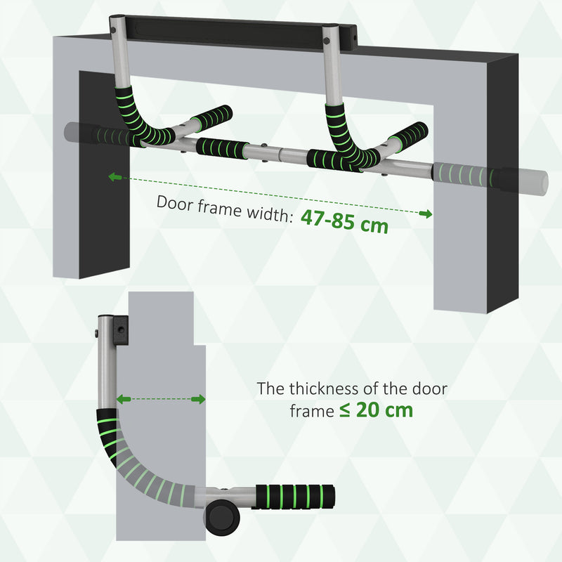 HOMCOM Indoor Fitness Door Horizontal Bar Pull-ups Home Gym Upper Body Workout