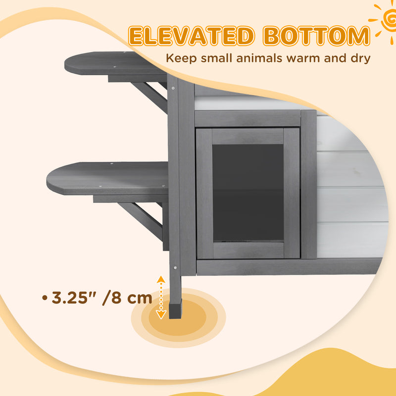 PawHut Kitten Condo with Openable Roof, Catio Enclosure Furniture, White