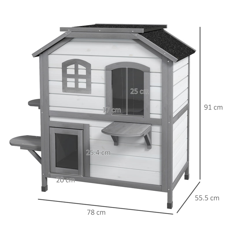 PawHut Kitten Condo with Openable Roof, Catio Enclosure Furniture, White