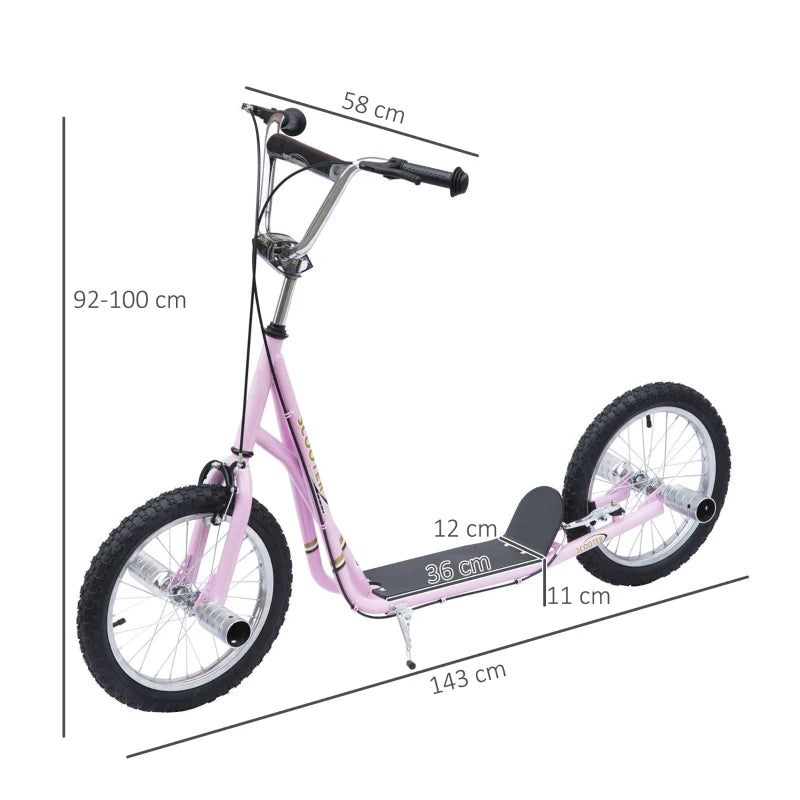 HOMCOM Teen Push Scooter -  Pink