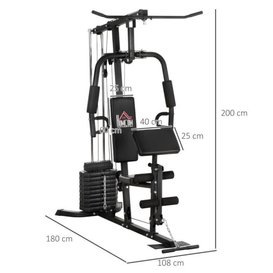 HOMCOM Multi Home Gym Machine with 45kg Weight Stack for Full Body Workout