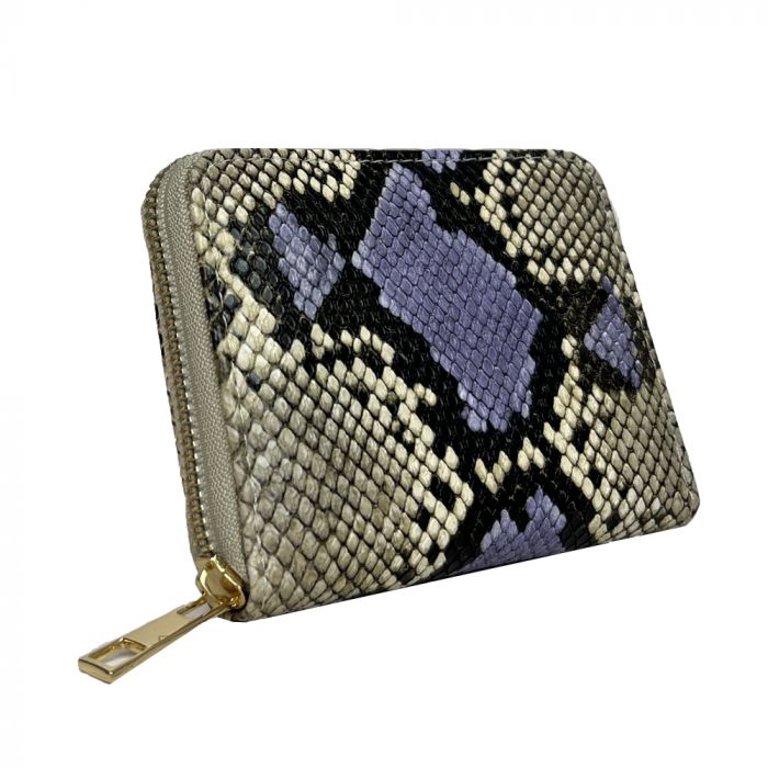 Snake Print Short Purse - Snake &  Beige