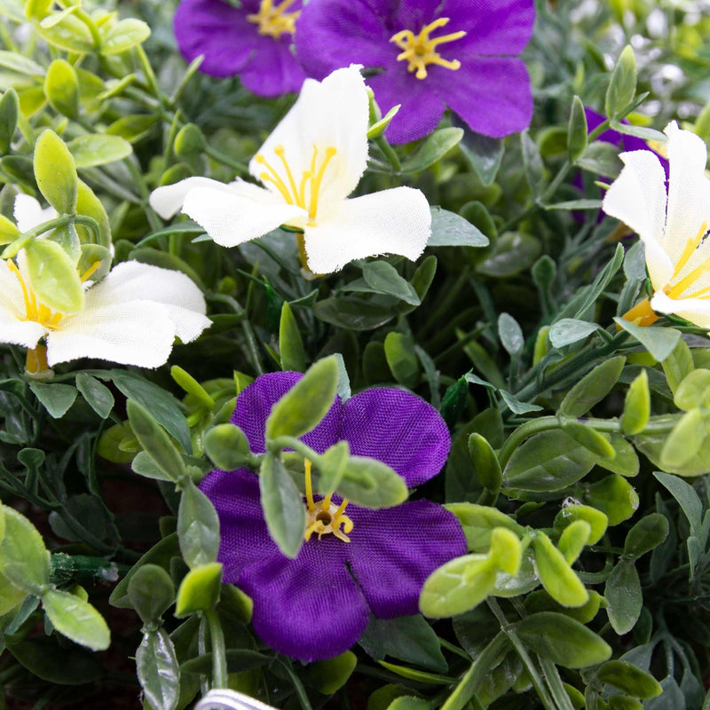 Artifical Flower Hanging Basket - White