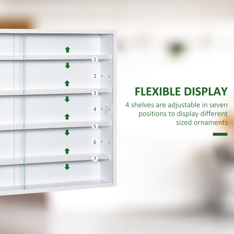 HOMCOM Wall Display Shelf with Glass Door 60x80cm