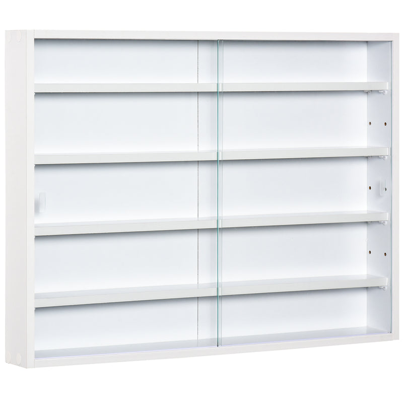 HOMCOM Wall Display Shelf with Glass Door 60x80cm