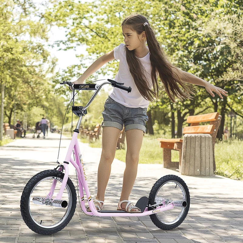 HOMCOM Teen Push Scooter -  Pink