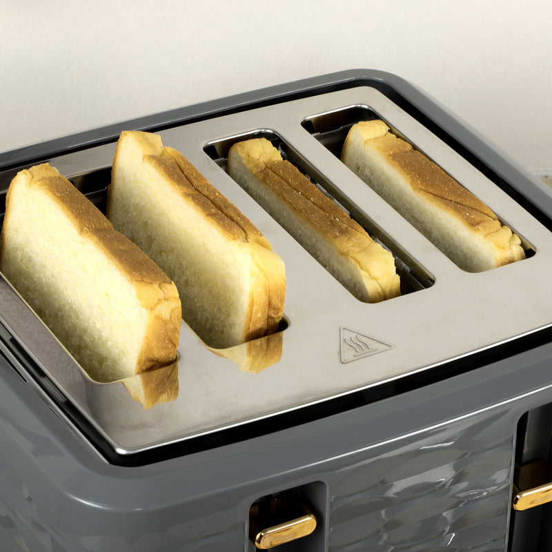 HOMCOM Toaster with 4 Slot, 7 Browning Levels, 1600W, Ripple