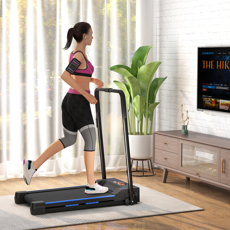 HOMCOM 1-6 km/h Folding Motorized Treadmill Walking with Remote Control, Blue