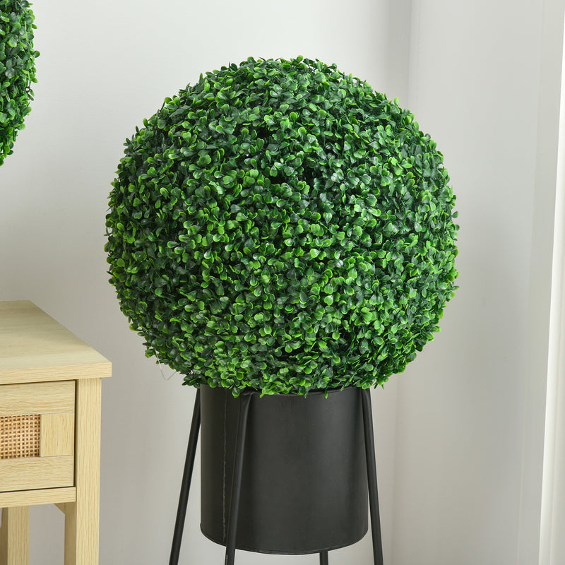 HOMCOM Set of 2 Artificial Topiary Balls Indoor Outdoor Faux Boxwood Balls