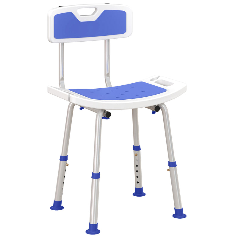 HOMCOM Shower Stool for Elderly Disabled Adjustable Shower Stool