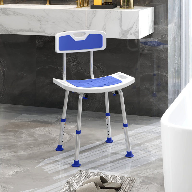 HOMCOM Shower Stool for Elderly Disabled Adjustable Shower Stool