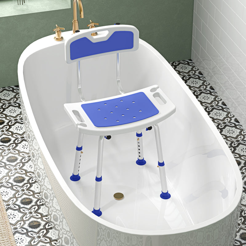 HOMCOM Shower Stool for Elderly Disabled Adjustable Shower Stool