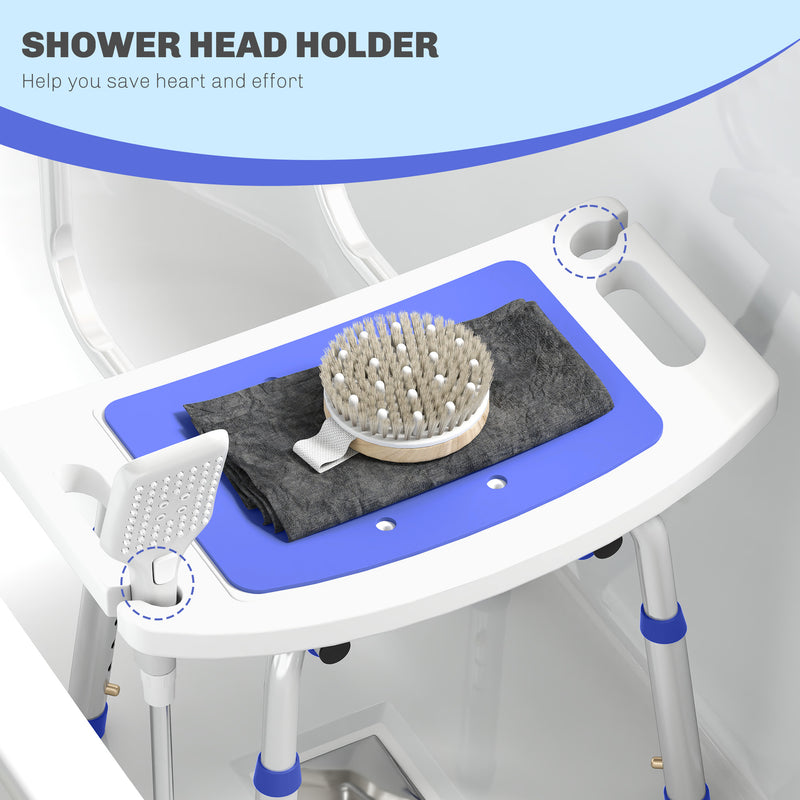 HOMCOM Shower Stool for Elderly Disabled Adjustable Shower Stool