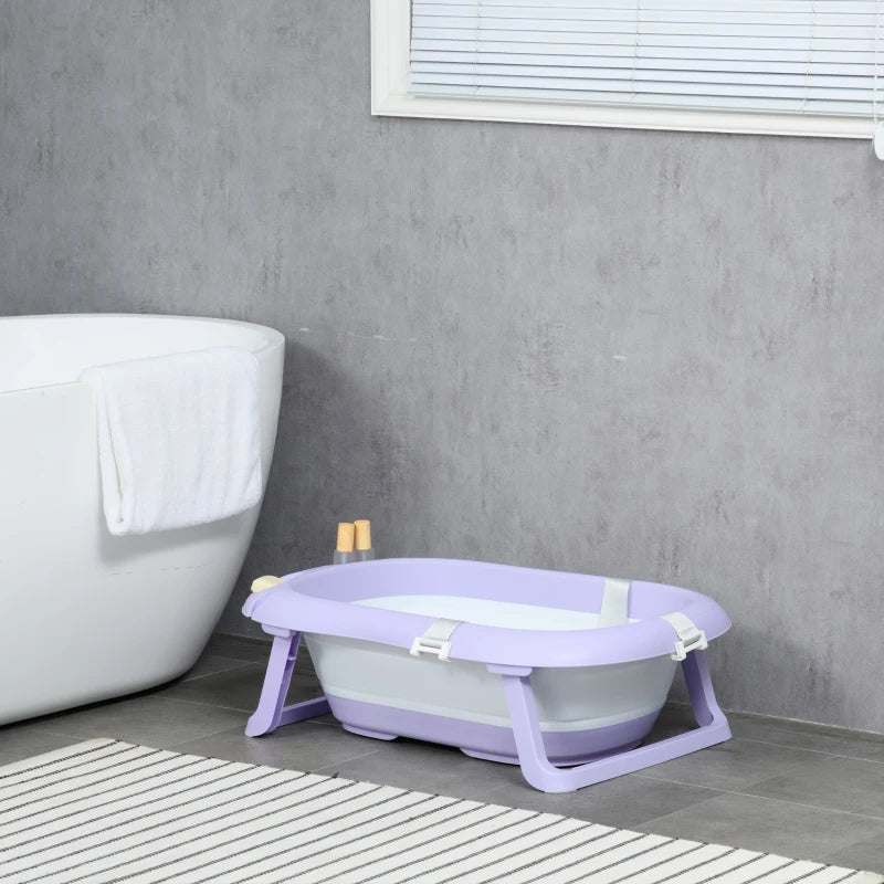 ZONEKIZ Baby Bath Tub with Cushion - Purple