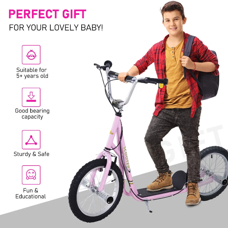 HOMCOM Teen Push Scooter -  Pink