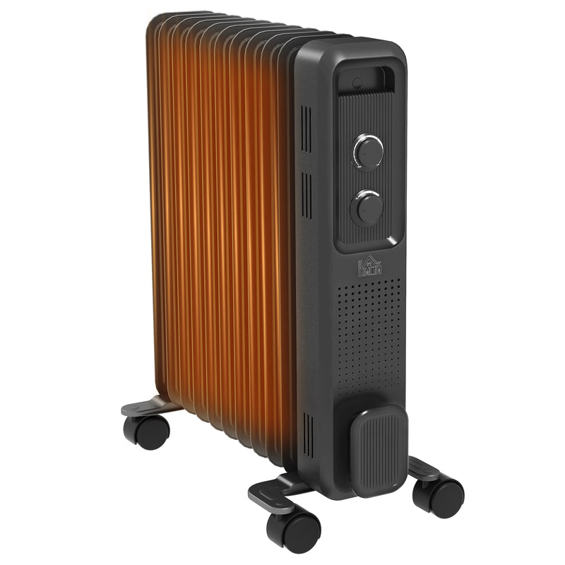 HOMCOM Oil Filled Radiator Portable Space Heater W/ 11 Fin, 3 Heat Settings