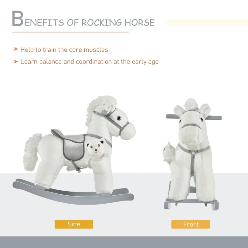 HOMCOM Children's Rocking Horse - White