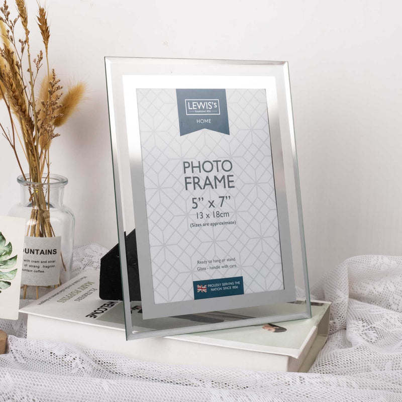 Lewis's Glass Photo Frame Single Silver - 5X7