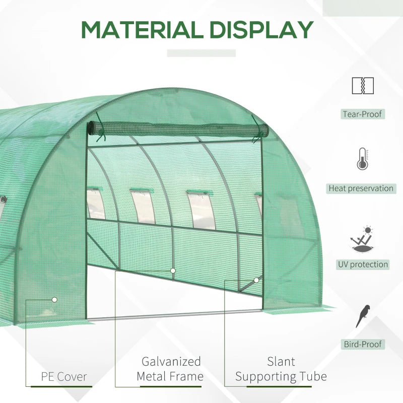 Outsunny Greenhouse Tunnel 6 x 3 m - Green