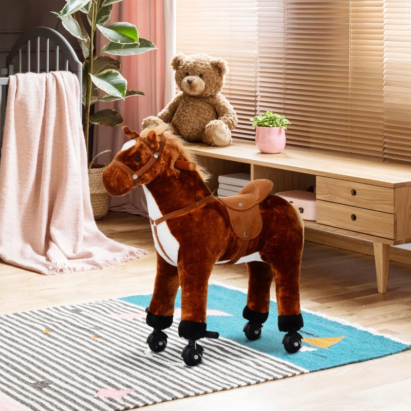 HOMCOM  Children's Walking Horse - Brown