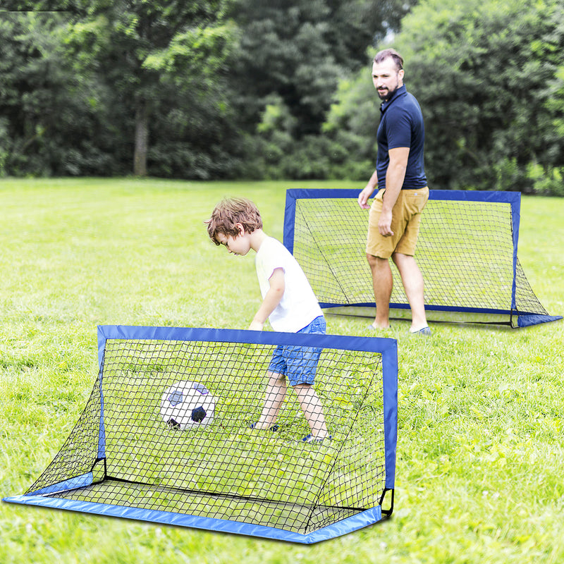 HOMCOM Football Goal Folding Outdoor with All Weather Net Teens Adults 6'x3'