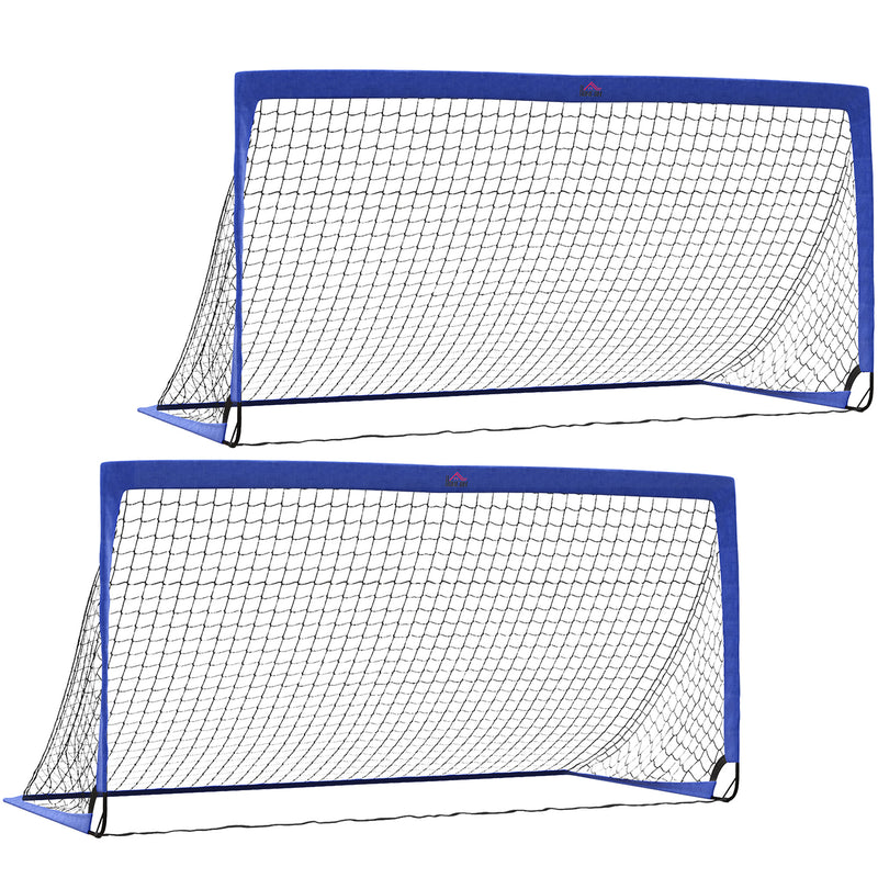 HOMCOM Football Goal Folding Outdoor with All Weather Net Teens Adults 6'x3'