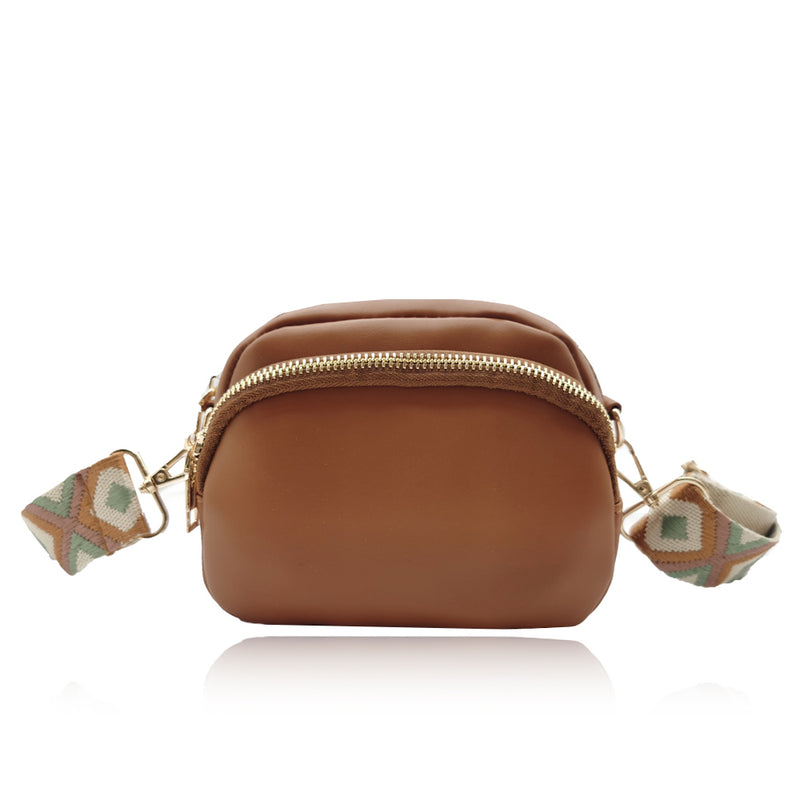 Nora Vary Motif Crossbody Bag -Tan