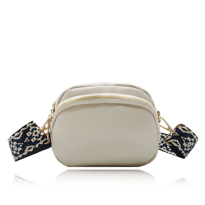 Nora Vary Motif Crossbody Bag-White