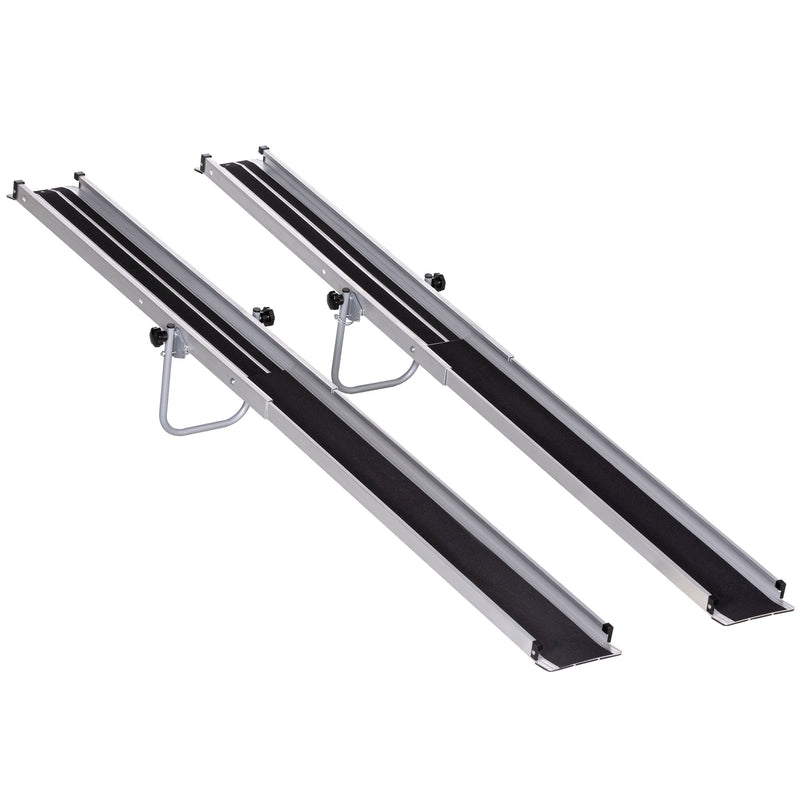 HOMCOM Aluminium Telescopic Wheelchair Ramps, 244cm, 270kg, Folding Ramp