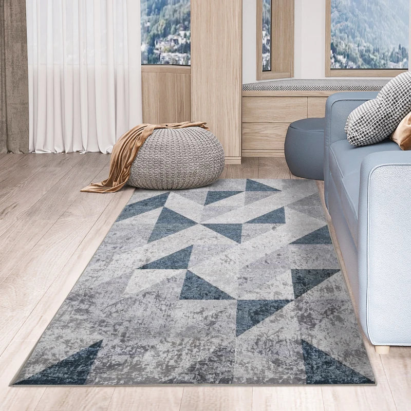 HOMCOM Modern Geometric Rug 80x150 cm - Grey